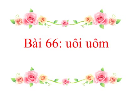 Bài giảng Tiếng Việt Lớp 1 (Sách Kết nối tri thức) - Bài 66: uôi, uôm