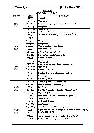 Giáo án Tổng hợp 4 - Tuần 28 - Năm học 2022-2023