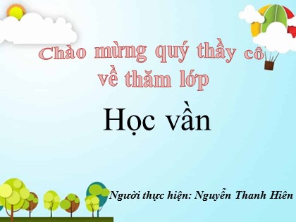 Giáo án Học vần Lớp 1 - Bài 36: am - ap - Nguyễn Thanh Hiên