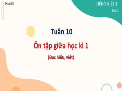 Giáo án Tiếng Việt Lớp 1 - Tuần 10: Ôn tập giữa học kì 1 (Đọc hiểu, viết)