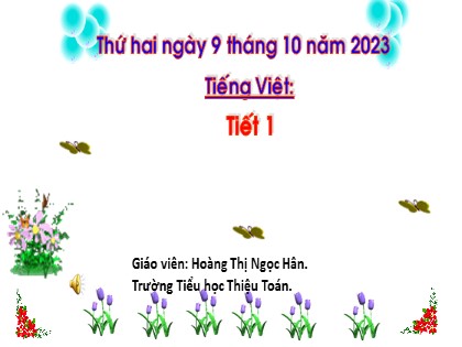 Bài giảng Tiếng Việt 1 (Cánh diều) - Bài 21: R r S s - Hoàng Thị Ngọc Hân