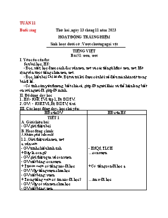 Giáo án Lớp 1 - Tuần 11 - Năm học 2023-2024