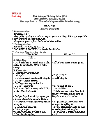 Giáo án Lớp 1 - Tuần 21 - Năm học 2023-2024