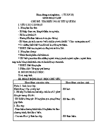 Kế hoạch bài dạy Lớp 1 - Tuần 19 - Năm học 2024-2025 - Phan Thị Thanh Huyền