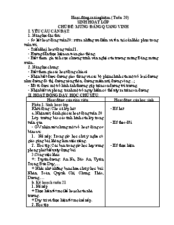 Kế hoạch bài dạy Lớp 1 - Tuần 21 - Năm học 2023-2024 - Trần Thị Thanh Thủy