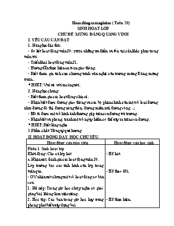 Kế hoạch bài dạy Lớp 1 - Tuần 21 - Năm học 2024-2025 - Phan Thị Thanh Huyền (Bản đầy đủ)
