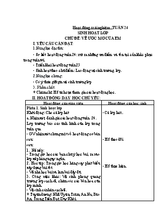 Kế hoạch bài dạy Lớp 1 - Tuần 25 - Năm học 2023-2024 - Trần Thị Thanh Thủy