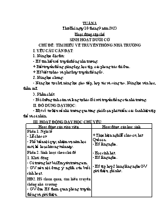 Kế hoạch bài dạy Lớp 1 - Tuần 3 - Năm học 2023-2024 - Trần Thị Thanh Thủy
