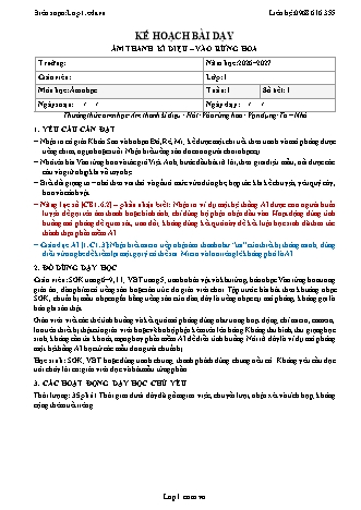 Giáo án Âm nhạc lớp 1 năm học 2026-2027 trọn bộ cả năm (Tích hợp năng lực số và AI)