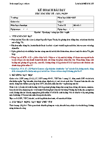 Giáo án Âm nhạc lớp 1 năm học 2026-2027 - Tuần 18 - Xúc xắc xúc xẻ. Dài, ngắn (Tích hợp năng lực số và AI)