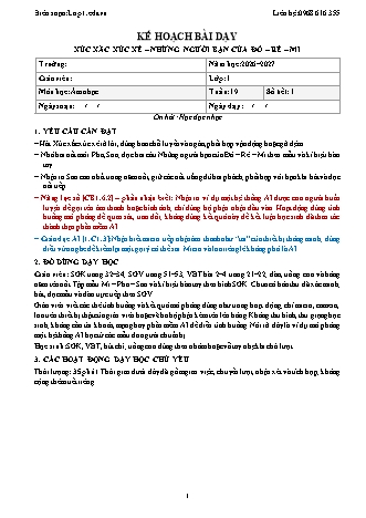 Giáo án Âm nhạc lớp 1 năm học 2026-2027 - Tuần 19 - Xúc xắc xúc xẻ. Những người bạn của. Đô-Rê-Mi (Tích hợp năng lực số và AI)