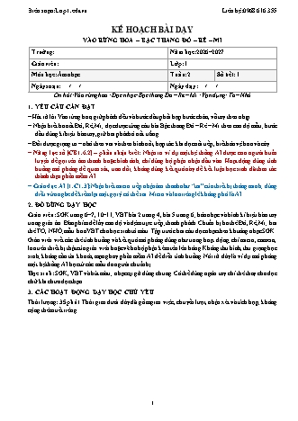 Giáo án Âm nhạc lớp 1 năm học 2026-2027 - Tuần 2 - Vào rừng hoa. Bậc thang. Đô-Rê-Mi (Tích hợp năng lực số và AI)