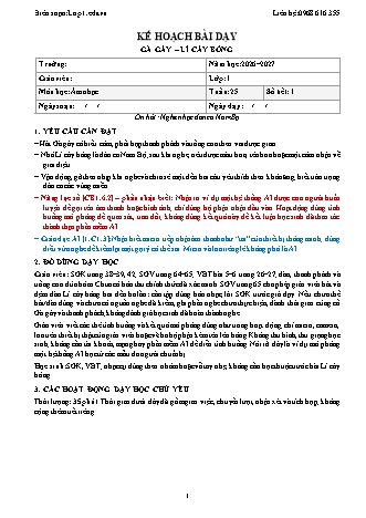 Giáo án Âm nhạc lớp 1 năm học 2026-2027 - Tuần 25 - Gà gáy. Lí cây bông (Tích hợp năng lực số và AI)