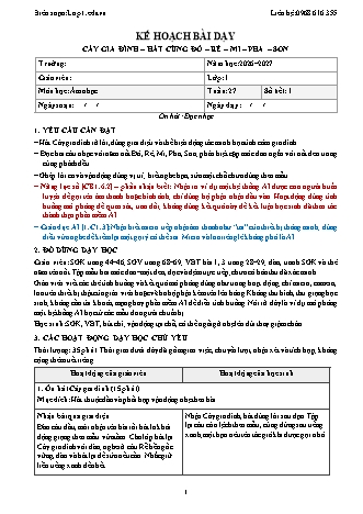 Giáo án Âm nhạc lớp 1 năm học 2026-2027 - Tuần 27 - Cây gia đình. Hát cùng. Đô-Rê-Mi. Pha. Son (Tích hợp năng lực số và AI)