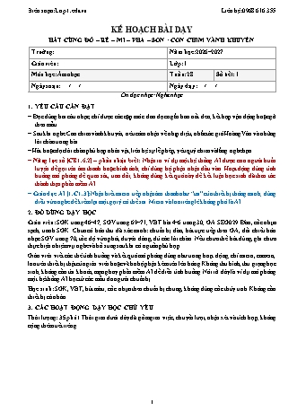 Giáo án Âm nhạc lớp 1 năm học 2026-2027 - Tuần 28 - Hát cùng. Đô-Rê-Mi. Pha. Son. Con chim vành khuyên (Tích hợp năng lực số và AI)