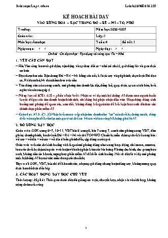 Giáo án Âm nhạc lớp 1 năm học 2026-2027 - Tuần 4 - Vào rừng hoa. Bậc thang. Đô-Rê-Mi. To, nhỏ (Tích hợp năng lực số và AI)