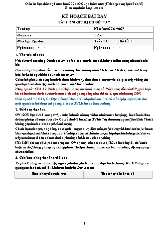 Giáo án Đạo đức lớp 1 năm học 2026-2027 trọn bộ cả năm (Tích hợp năng lực số và AI)