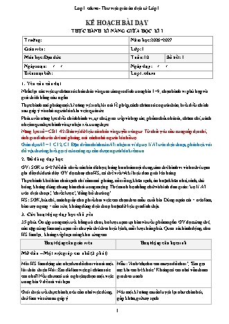 Giáo án Đạo đức lớp 1 năm học 2026-2027 - Tuần 10 - Thực hành kĩ năng giữa học kì I (Tích hợp năng lực số và AI)
