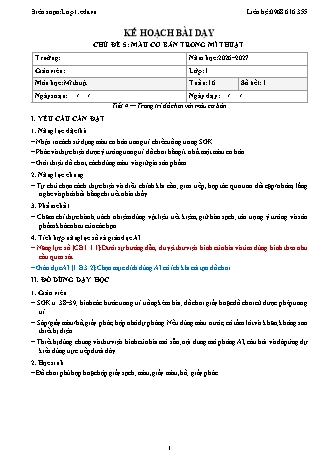 Giáo án Mĩ thuật lớp 1 năm học 2026-2027 - Tuần 16 - Chủ đề 5. Màu cơ bản trong mĩ thuật - Tiết 4. Trang trí đồ chơi với màu cơ bản (Tích hợp năng lực số và AI)