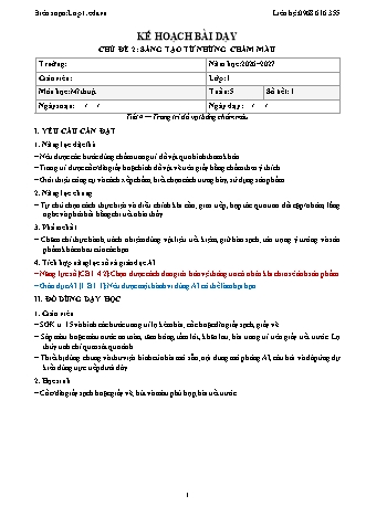 Giáo án Mĩ thuật lớp 1 năm học 2026-2027 - Tuần 5 - Chủ đề 2. Sáng tạo từ những chấm màu - Tiết 4. Trang trí đồ vật bằng chấm màu (Tích hợp năng lực số và AI)